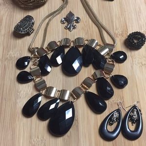 black and gold jewelry bundle!